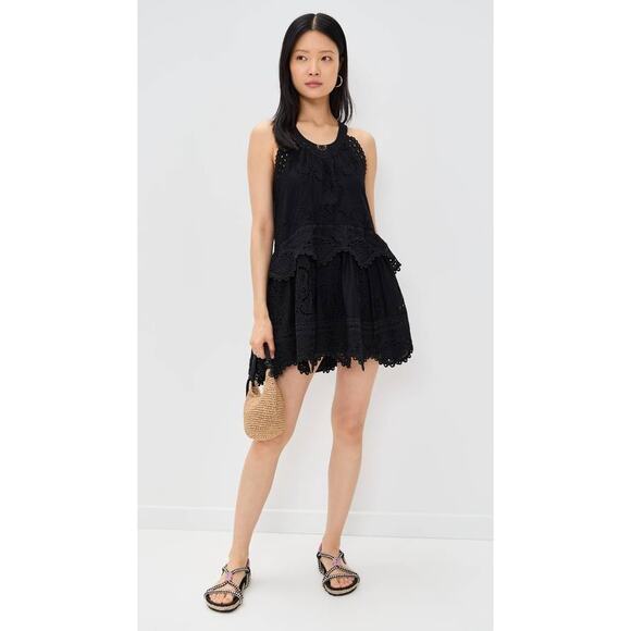Sea New York Dahlia Eyelet Dress in Black L